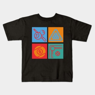 Billiard Colorful Tiles: Retro Style Kids T-Shirt